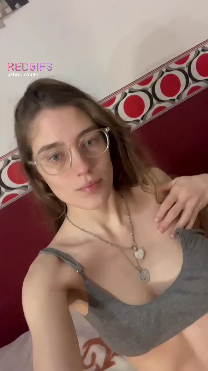 Nerdy Slut's Nipples Beg for Your Hungry Mouth