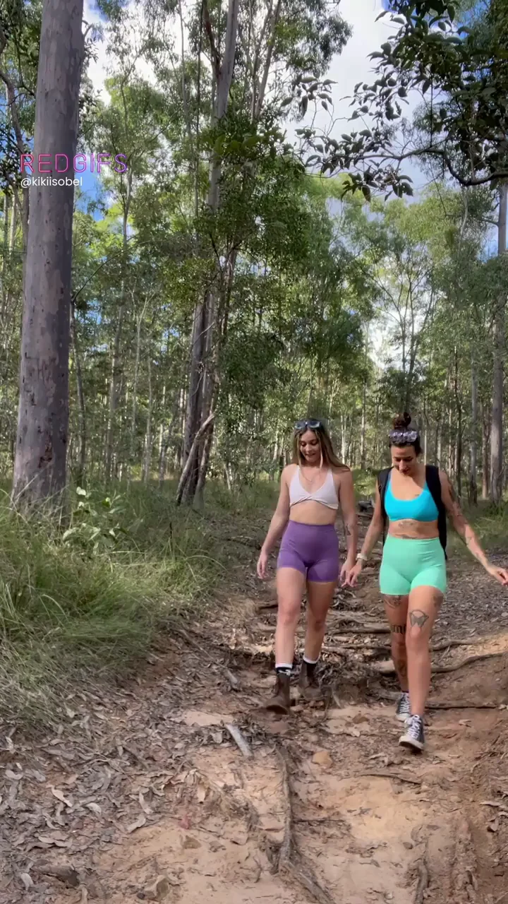 Step-Sis & I Hike & Flash Tits 🍑🌳👅