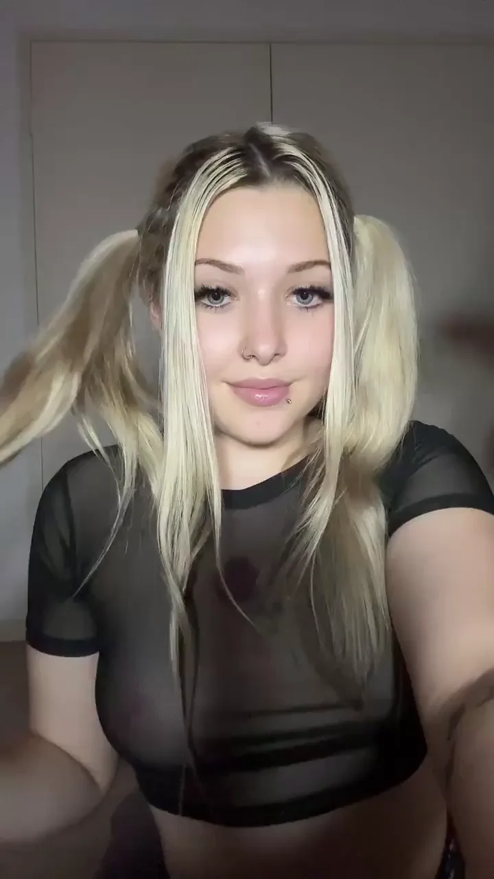 TikTok Tease: Pigtail Blonde Chokes on Thick Cock Surprise