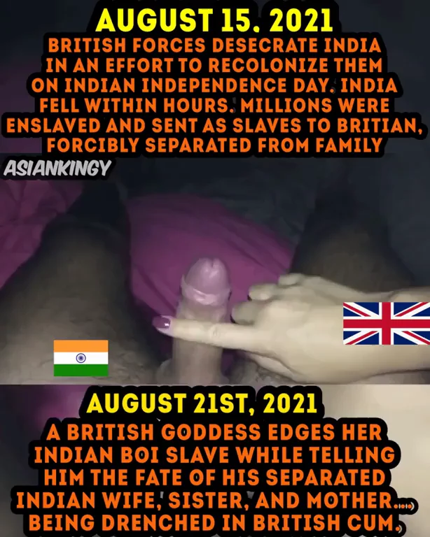 British Goddess Edges Indian Boy Slave to Ruined Orgasm on Independence Day