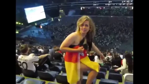 Blushing Slut Goes Full Nude at Packed Arena 😈🍑