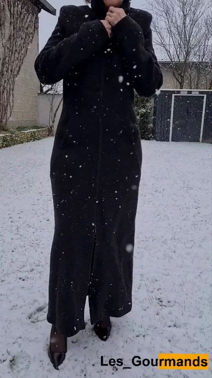 ❄️ Snowy France Flashing: Coat Tease Turns Slutty Lingerie Show! 🔥🇫🇷