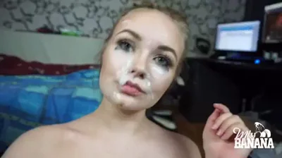 Fresh Cum Diet: Slutty Girl's 5 Loads a Day Facial Feast 💦🥛😈