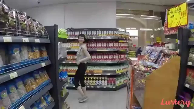 Grocery Store Slut Flashes Massive Natural Jugs