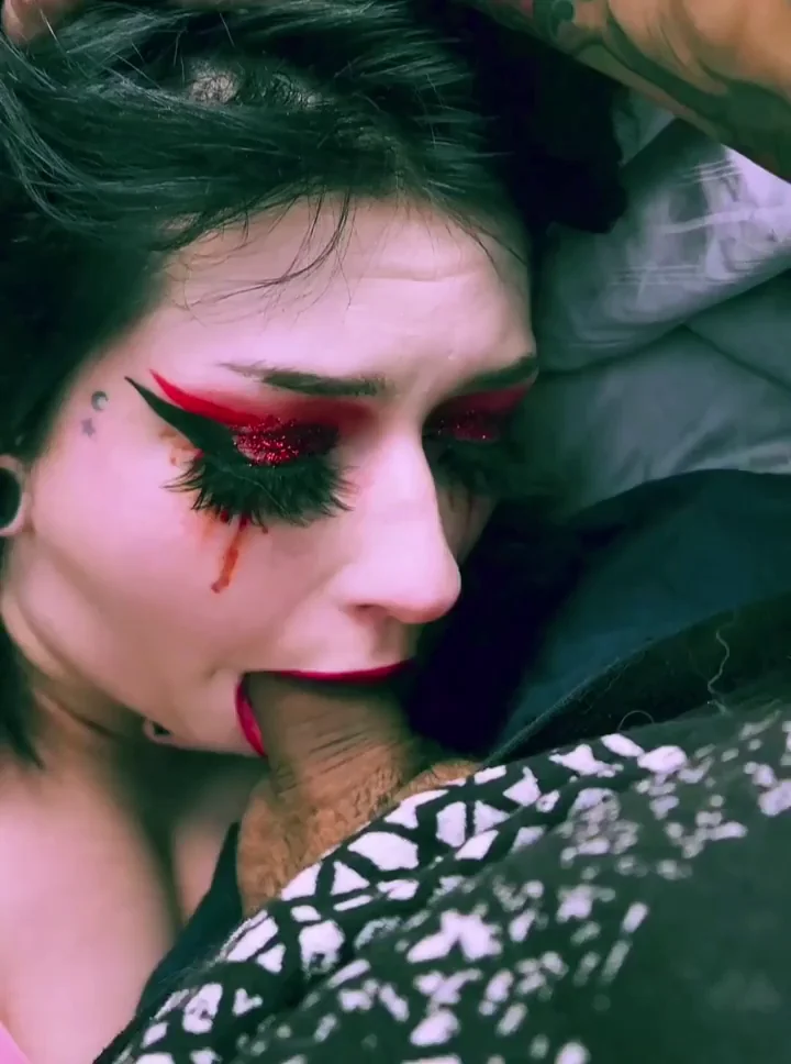 Goth Slut's Messy Facefuck Tease 😈💦 Who Craves More?