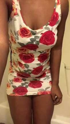 I am not wearing a bra or panties underneath this dress. Watch me striptease in this SEXY dress