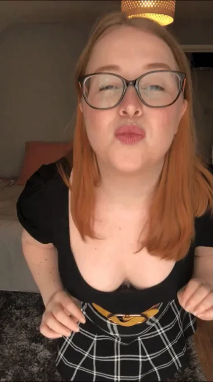 Cute Redhead Glasses Slut's Epic Boob Bounce Tease