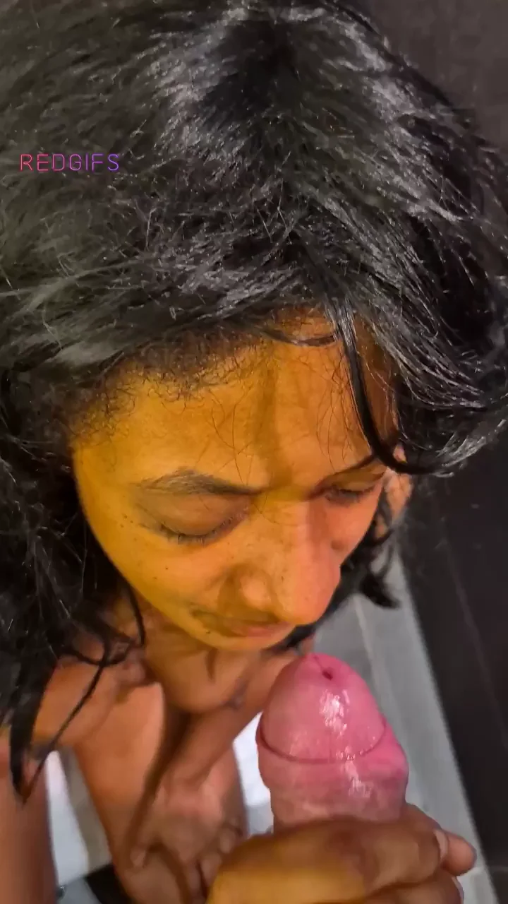 Waiting for the facial by this white cock