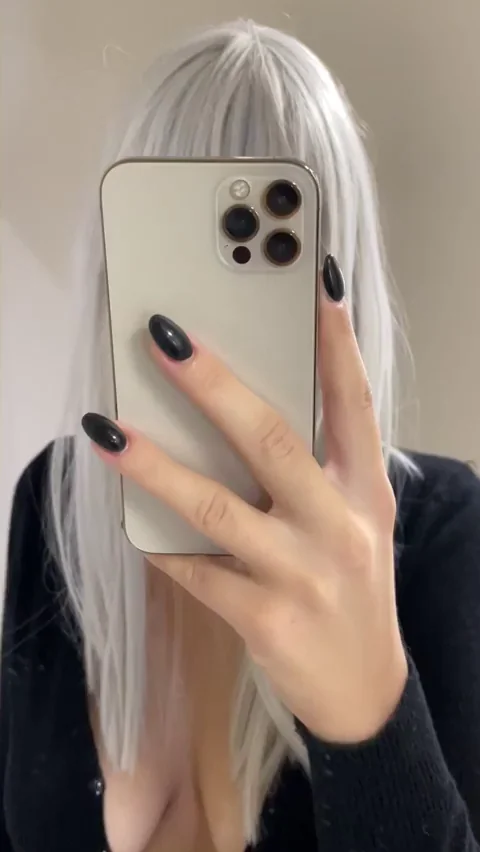 Midnight Snack: Silver-Haired Slut's Juicy Tits & Thong Tease 😈🍑
