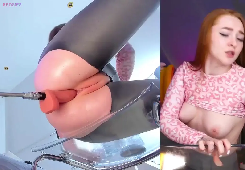 Redhead and a fucking machine