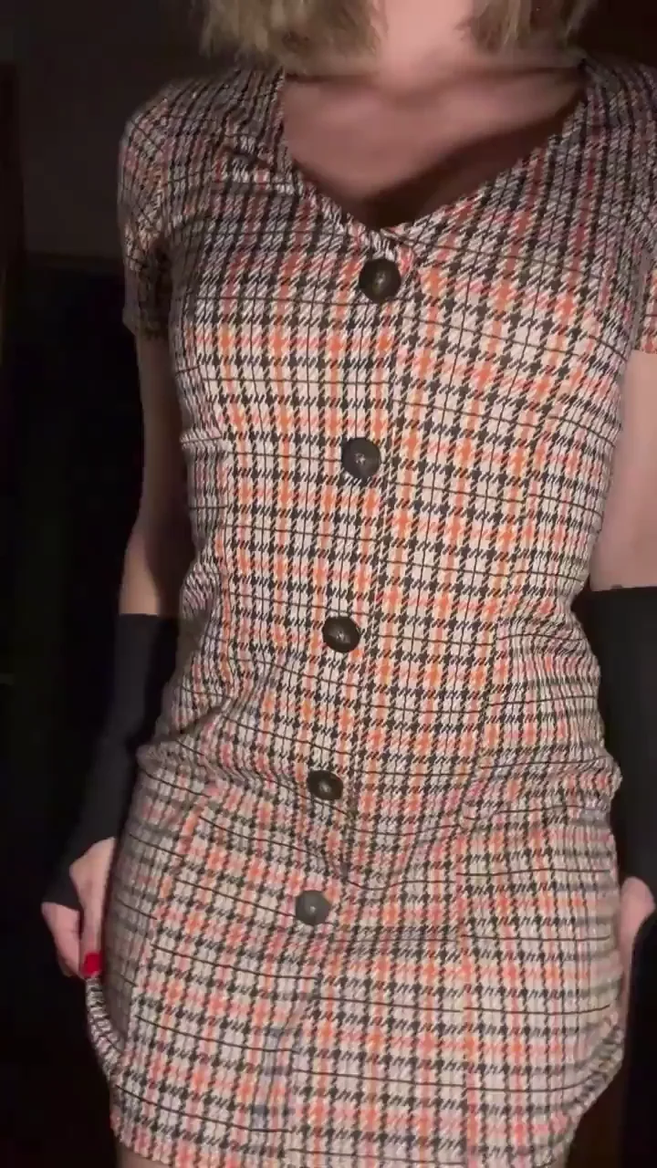 I lift my dress up to make a titty drop