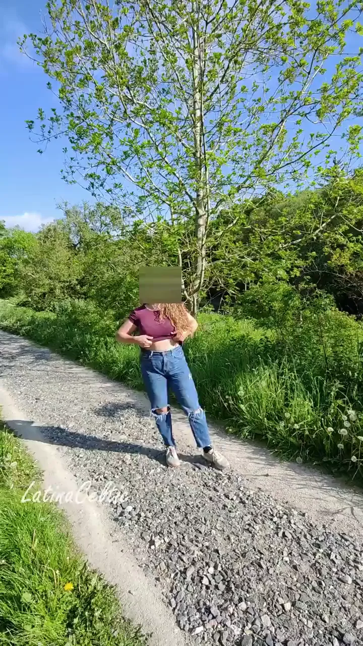 Panic Titty Drop Jump to Hide from Dog Walkers 😱🍈🍈 [Reveal]