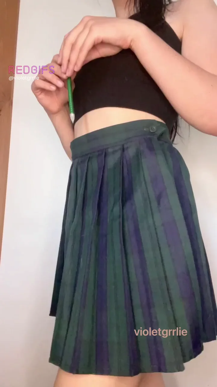 Schoolgirl Slut Drops Pencil and Teases Her Juicy Ass