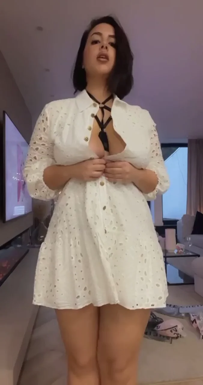 Thick Babe Begs for Tit Worship in Lacy Tease