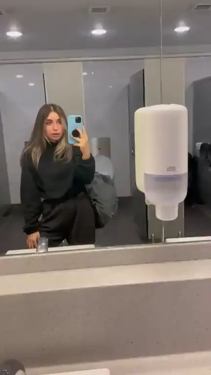 Caught Me Flashing Tits in Public Bathroom Slut Style