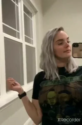 Silver-Haired Slut's Epic Tit Reveal Tease