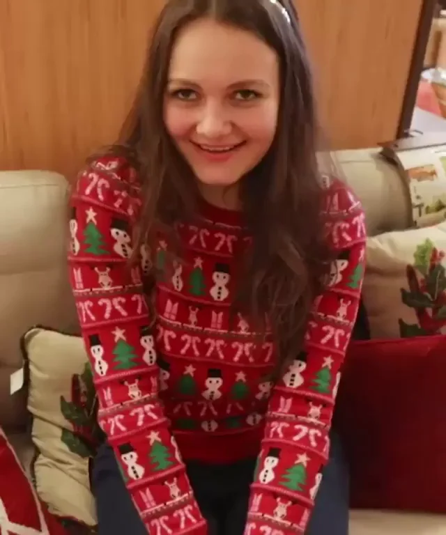 Red sweater in ikea