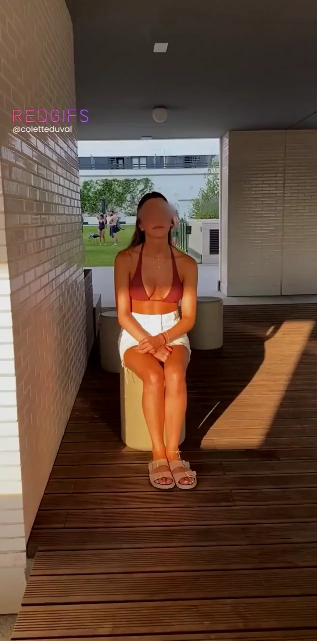 Showing my adorable tits outdoors always makes me horny