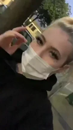 Mask Tease Challenge: Blonde Slut Drops It Low 😷💦