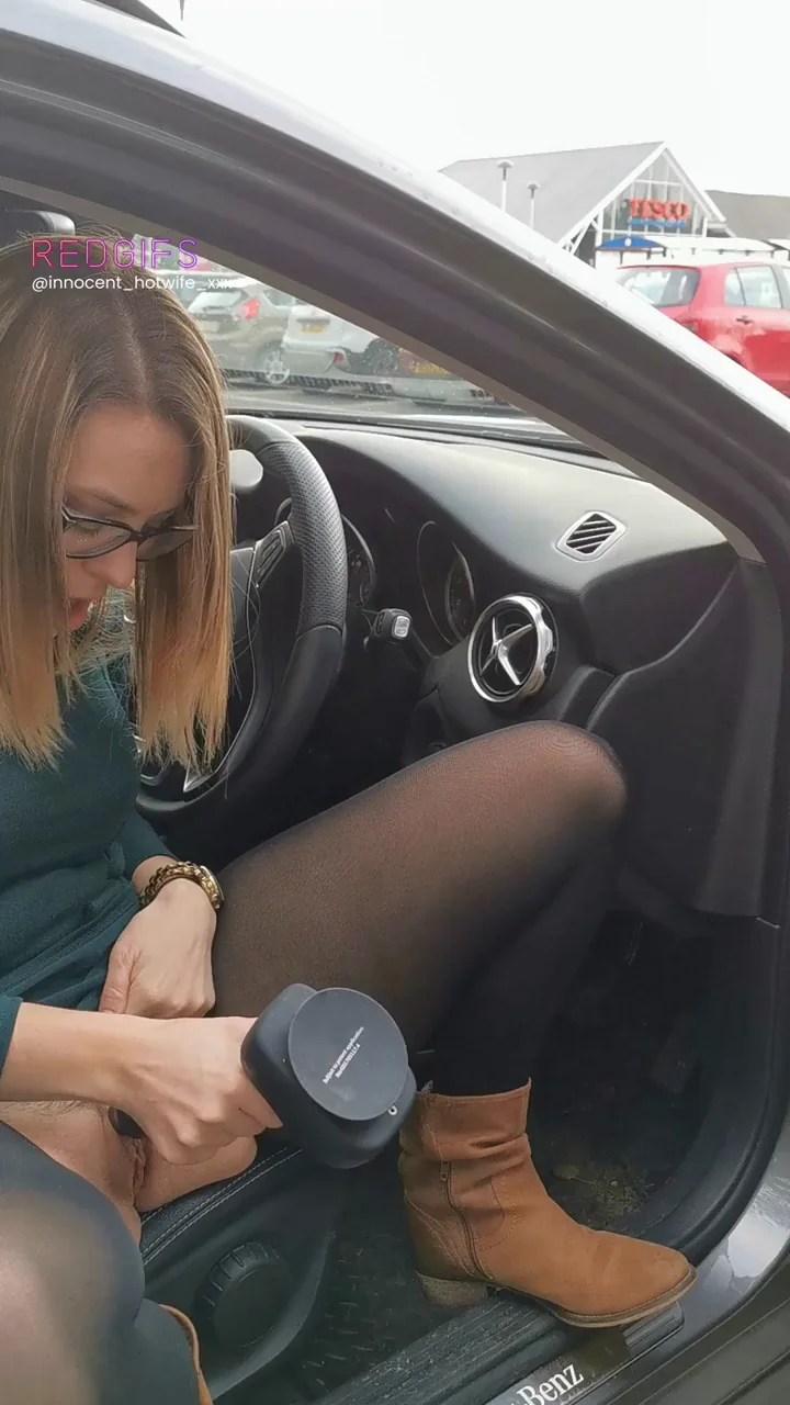 Playing with my pussy in a busy public carpark
