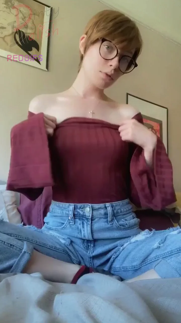 Tops Slipping Down So Easy on My Perky Tits 😈👓