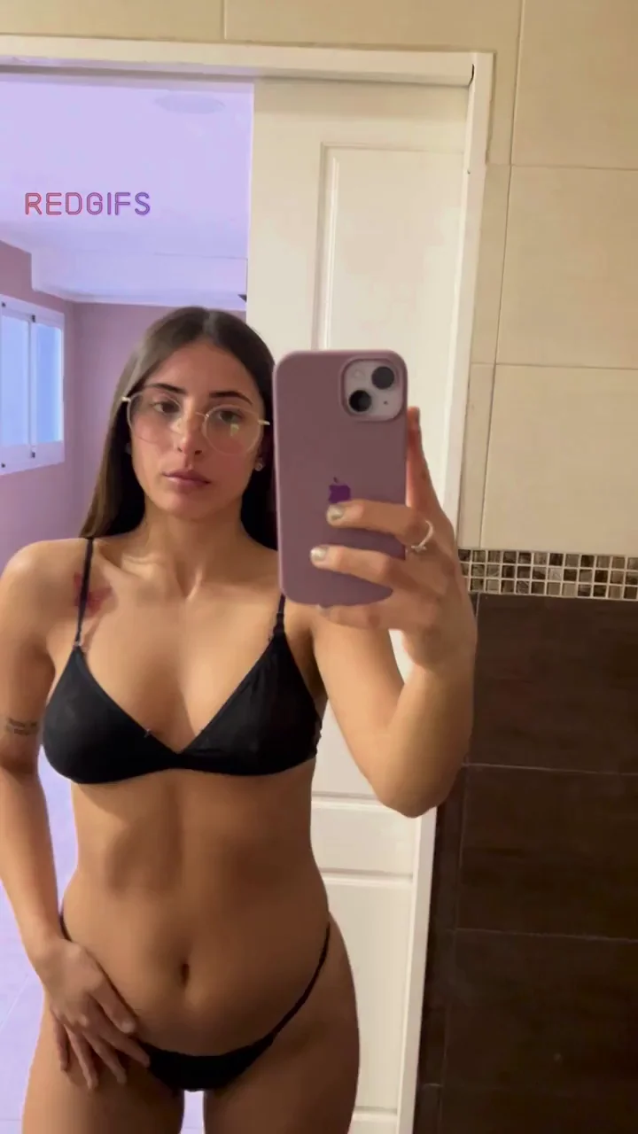 Best 18yo Roomie Tease in Tiny Black Bikini 😈🔥