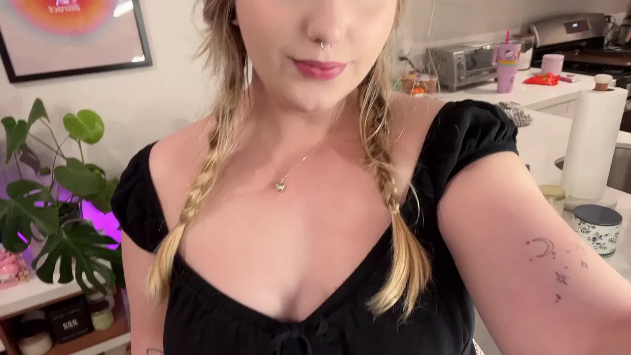 No Panties Slut Tease in Black Dress 💋🔥