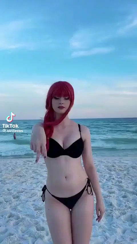 Cosplayer at the beach