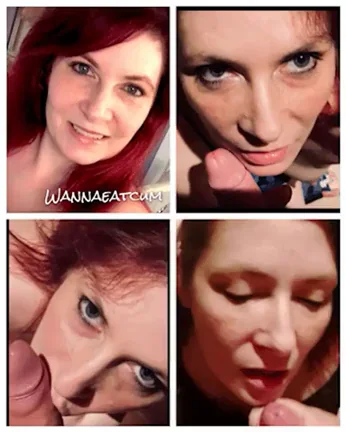 Redhead Wife Sucking Cock And Cum In Her Mouth Blowjob Before And After Porn GIF...
