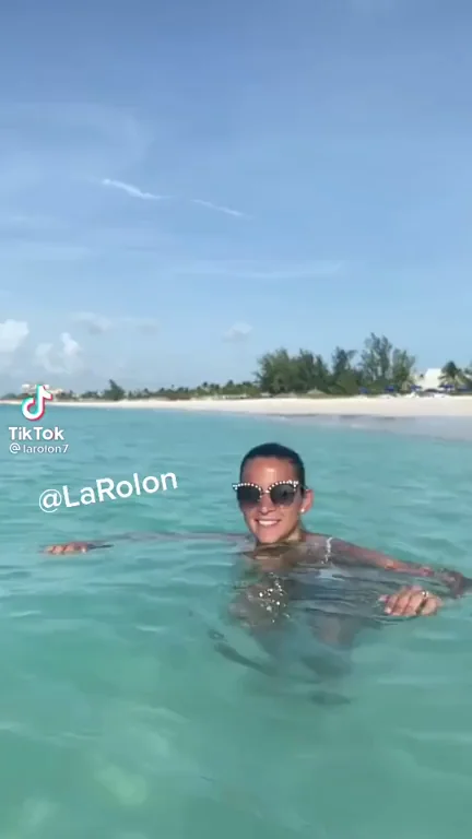 Busty Beach Slut @LaRolon Teases in Tiny White Bikini 💦🏖️