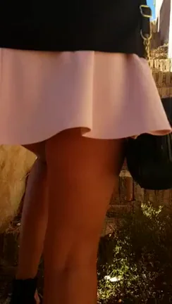I love knowing men keep catching a glimpse and knowing i have no panties on!