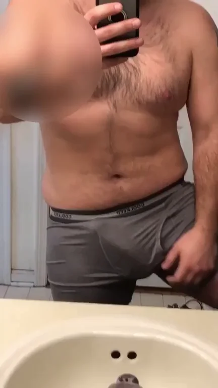Shower Tease with My Thick Dick Bulge 🍆💦