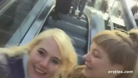😈 Public Escalator Sluts Busted by Ticket Officer! 🚨
