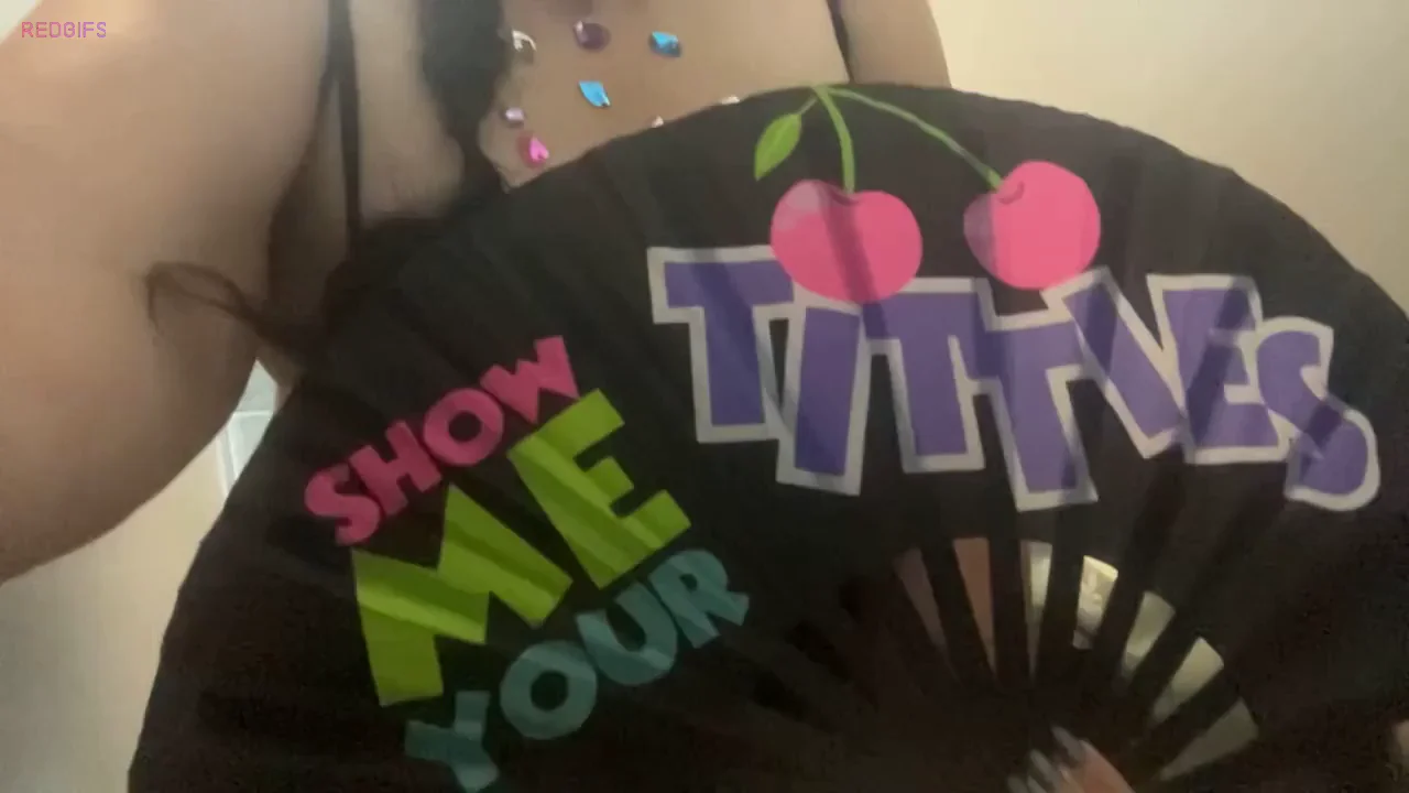Rave Slut Flashes 36G Tits with Naughty Fan Tease