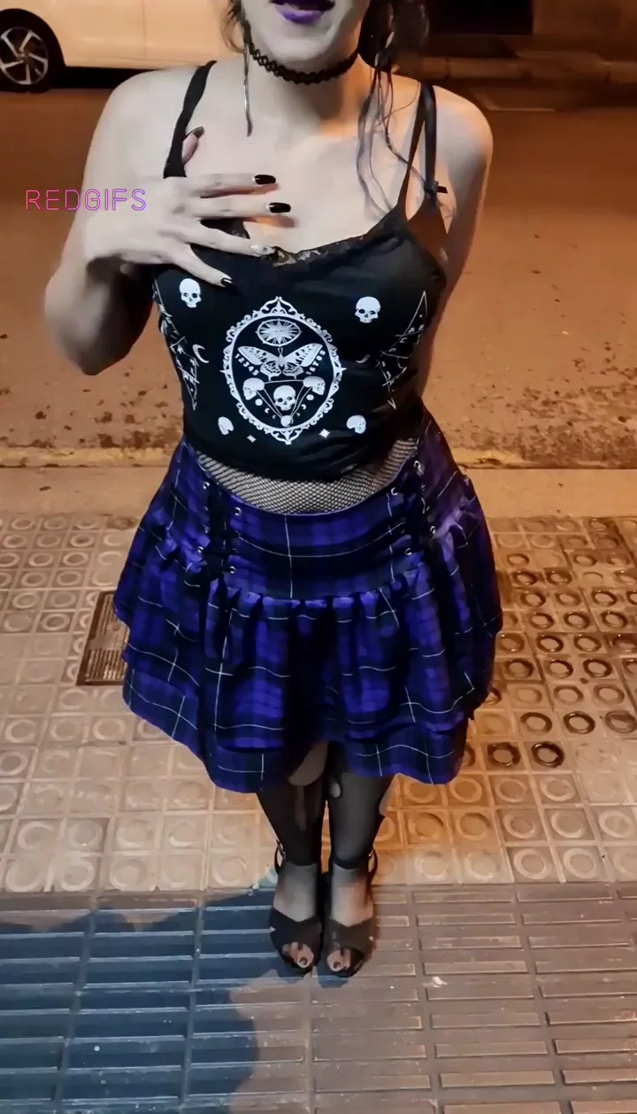 Imagine turning the corner and finding a goth girl like this