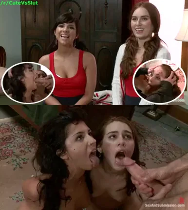 💦 Two Cute Sluts Share Thick Cum Load Equally on Pretty Faces 😍