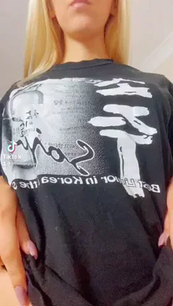 Blonde Babe Lifts Shirt to Flash Her Perky Tits