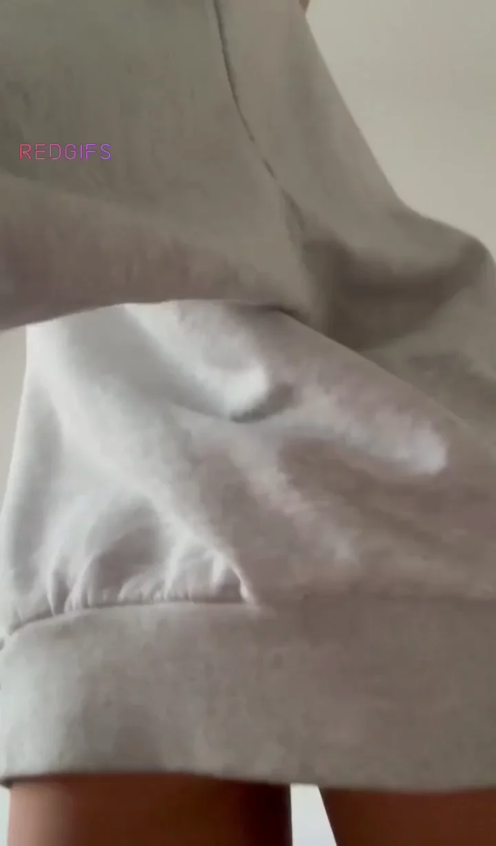 Sweatshirt Tease: Cute Lil Butt Begging to Pop Out 🍑🔥