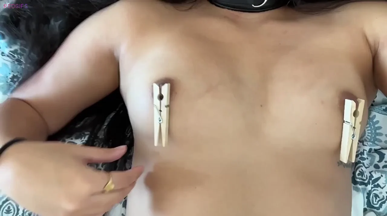 Thank you to all who gave suggestions for punishing my cum slut. She thoroughly regretted not wearing proper uniform when cleaning her room. Her punishment: Continuously clamp her perky nipples and yank off the clamps.