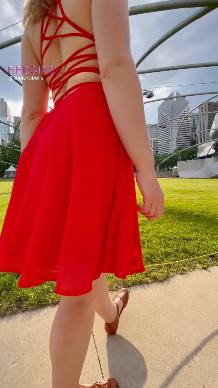 🔥 Red Dress Tease: Craving My Slutty Outdoor Strut Tonight? 😈