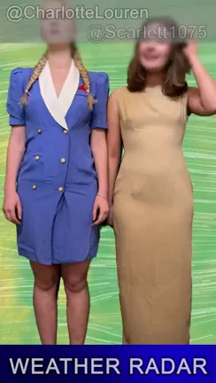 Set My Slutty Co-Host Straight on Live Weather Radar 😈👗➡️🍑