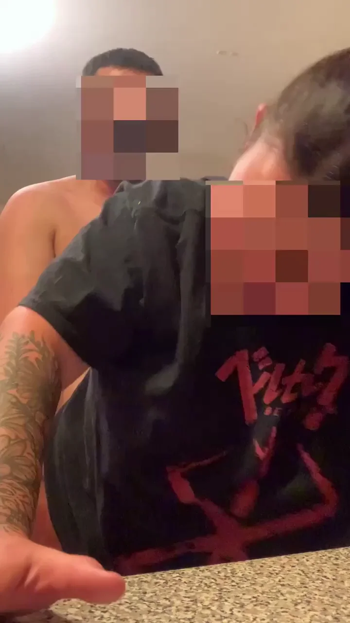 Busty wife fucked on kitchen counter