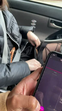 He Controls My Pulsing Pussy Toy While I Drive 😈🚗💦 [GIF]
