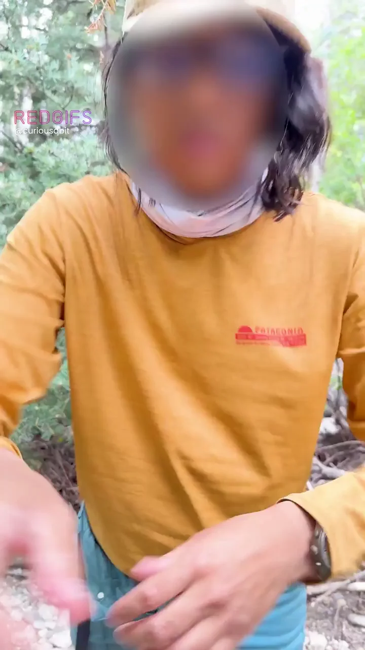 Rainy Forest Tease: Trans Hottie Flashes Throbbing Cock in the Wild