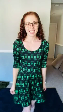 Got all dressed up to take another picture [f]or y'all but decided you may rather see the phage dress in action