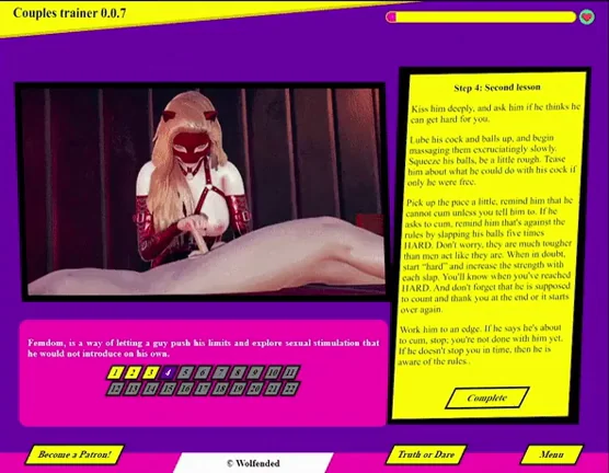 Femdom from Couples trainer game(Play in real life)