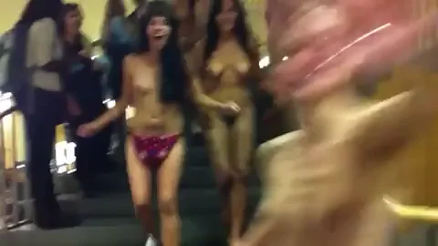 Slutty College Babes Streaking Naked in the Library