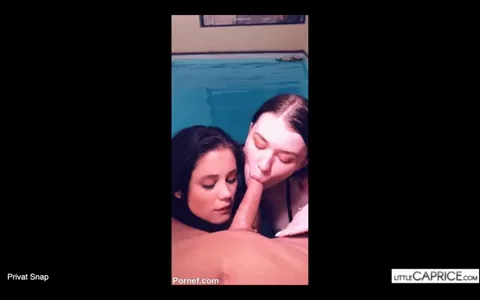 Teen Brunette Sluts Tag-Team Cock by the Pool