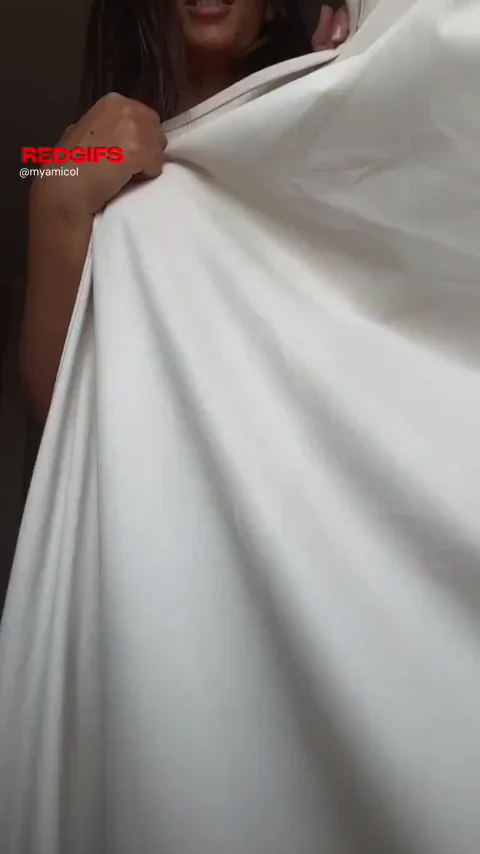 Cute Tease Sheet Reveal Nude Surprise