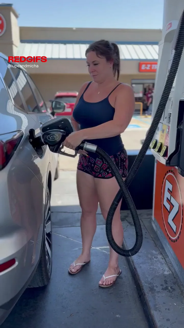 Showing off at the gas station again